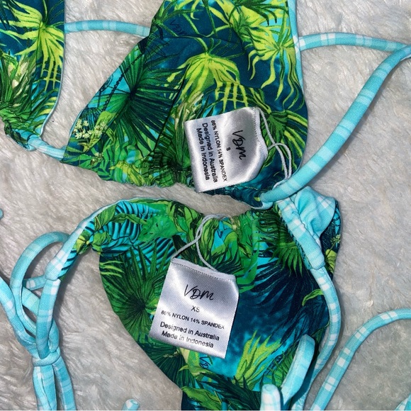 VDM Swim Vdm Swimwear Bikini Set Plus Skirt Coverup Blue Reversible